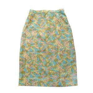 Vintage 1960’s Linen Floral Pencil Skirt